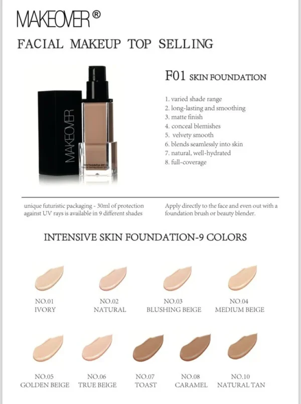 MAKE OVER Liquid Foundation | ميك اوفر كريم اساس مع عامل حماية من الشمس