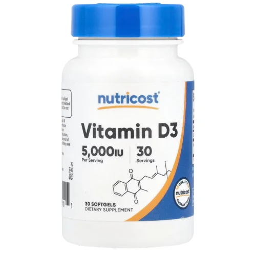 Nutricost Vitamin D3 5000 IU - 30 Softgels | نوتريكوست فيتامين د3 5000 وحدة دولية - 30 كبسولة