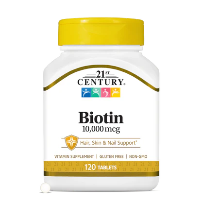21st CENTURY Biotin 10,000 mcg - 120tab | بايوتين 21 سنشري بتركيز 10,000 ميكروغرام - 120 حبة
