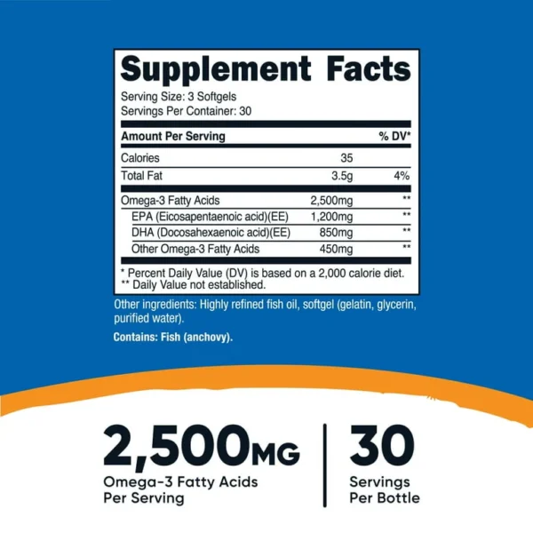 430942d5-4fee-48e2-b827-de44385763d2.05a8ab66522346359b5112f7a4659587 Nutricost Omega -3 2,500 Mg - 90 Softgels | نوتريكوست أوميغا 3 2500 ملغ - 90 سوفت جل