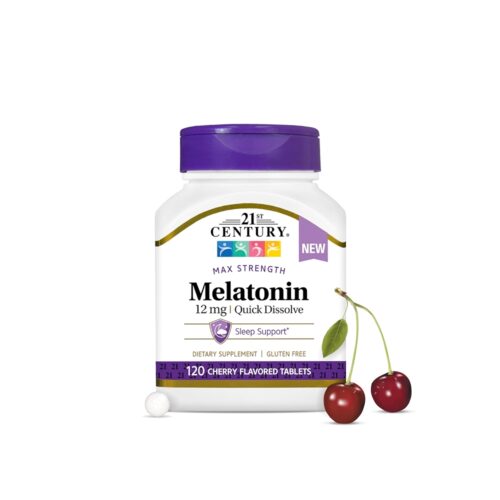 21st Century Vitamins Melatonin 12 mg - 120tab | مكمل الميلاتونين من 21 سنشري بتركيز 12 ملغ - 120 حبة