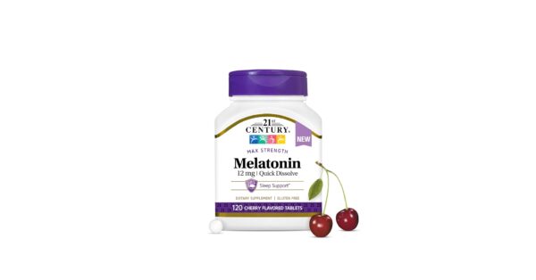 21st Century Vitamins Melatonin 12 mg - 120tab | مكمل الميلاتونين من 21 سنشري بتركيز 12 ملغ - 120 حبة