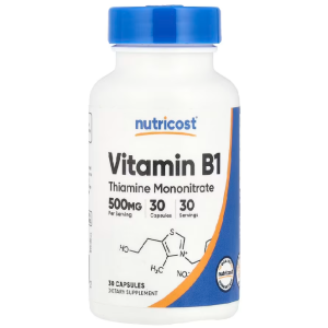 Nutricost Vitamin B1 500 mg - 30 CAP | نوتريكوست فيتامين B1 بتركيز 500 ملغ - 30 كبسولة