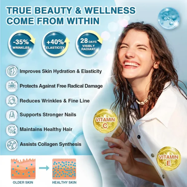 Nature Target Marine Collagen Peptides Powder, 10 Billion CFUs - 350g | نيتشر تارجت بودرة ببتيدات كولاجين بحري 10 مليار بروبيوتيك - 350 جرام
