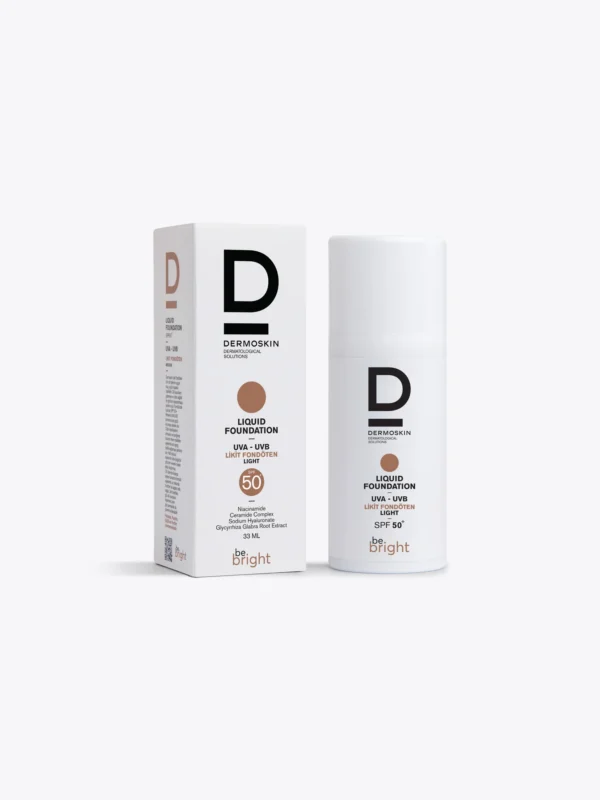 Dermoskin Be Bright Liquid Foundation SPF 50+ | Light Shade 33 ML | ديرموسكين بي برايت كريم أساس سائل مع واقي شمس SPF 50+ - الدرجة الفاتحة (33 مل)