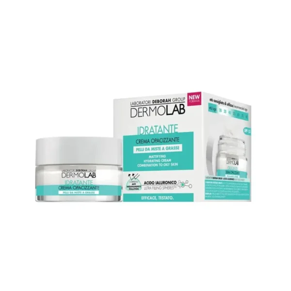 DERMOLAB Crema opacizzante idratante con acido ialuronico - 50ml | ديرمولاب كريم جل مرطب ومطفأ للمعان البشرة الدهنية والمختلطة - 50 مل