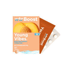 Wtr Boost Young Vibes Boosting Energy Hydration - 36 Hydration Boosters | وتر بوست أقراص فوارة لطاقة وترطيب الشباب بنكهة الخوخ - 36 قرص
