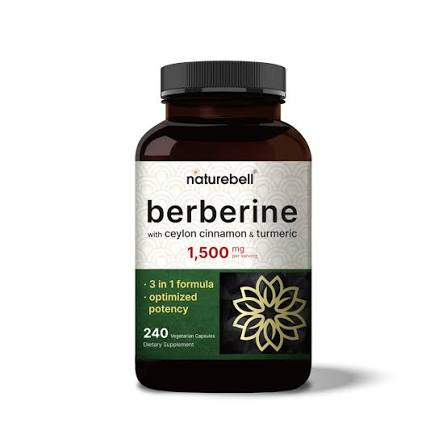 naturebell Berberine Supplement 1,500mg - 240 Veggie Capsules | نيتشر بيل بربرين - 240 كبسولة