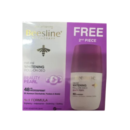 Beesline Whitening Deo Roll On - Beauty Pearl 1+1 Free Offer - 50ml | بيزلين مزيل تعرق رول اون - 1+1 قطعة - 50 مل