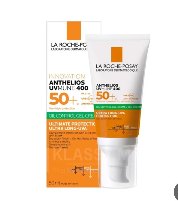 La Roche- posay anthelios spf 50 oil control gel - cream 50 ml | لاروش بوزيه واقي شمس جل كريم - 50 مل