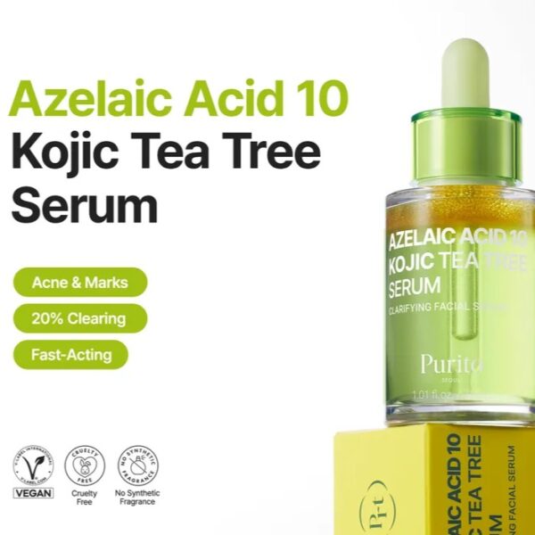 PURITO SEOUL Azelaic Acid 10 Kojic Tea Tree Serum - 30ml | بوريتو سيول سيروم حمض الازليك 10 والكوجيك وشجرة الشاي - 30 مل