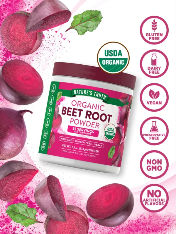 image-2_7bf0de8b-3847-48cd-b2c1-3125abdc8d87_1024x Nature's truth Beet Root Powder Organic - 173g | نيتشرز تروث بودرة الشمندر العضوية - 173 غ