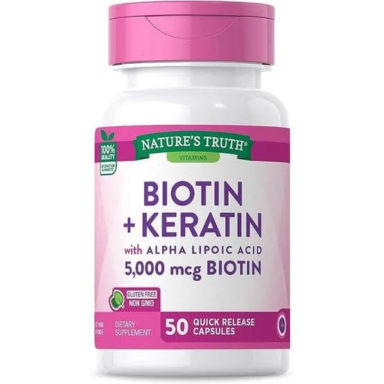 NATURE'S TRUTH Biotin 5000mcg plus Keratin w/Alpha lipoic acid - caps 50s | نيتشرز تروث بيوتين وكيراتين مع حمض الألفا ليبويك - 50 كبسولة