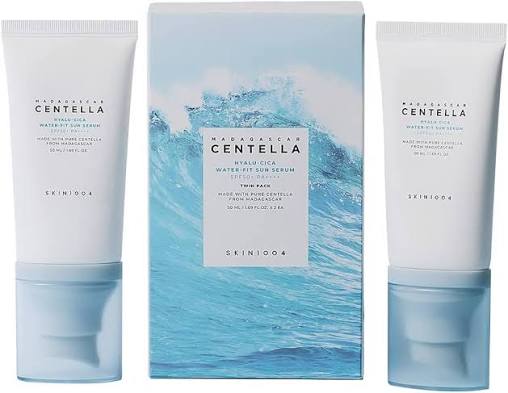 Skin1004 Madagascar Centella Hyalu-Cica Water-Fit Sun Serum Twin Pack | سكن 1004 واقي شمس هيالو-سيكا العبوة المزدوجة