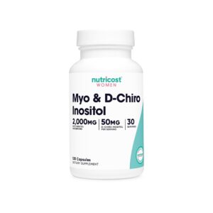 Nutricost Myo Inositol & D-Chiro Inositol for Women - 120 Capsules | نوتريكوست مكمل غذائي للنساء اينوسيتول - 120 كبسولة