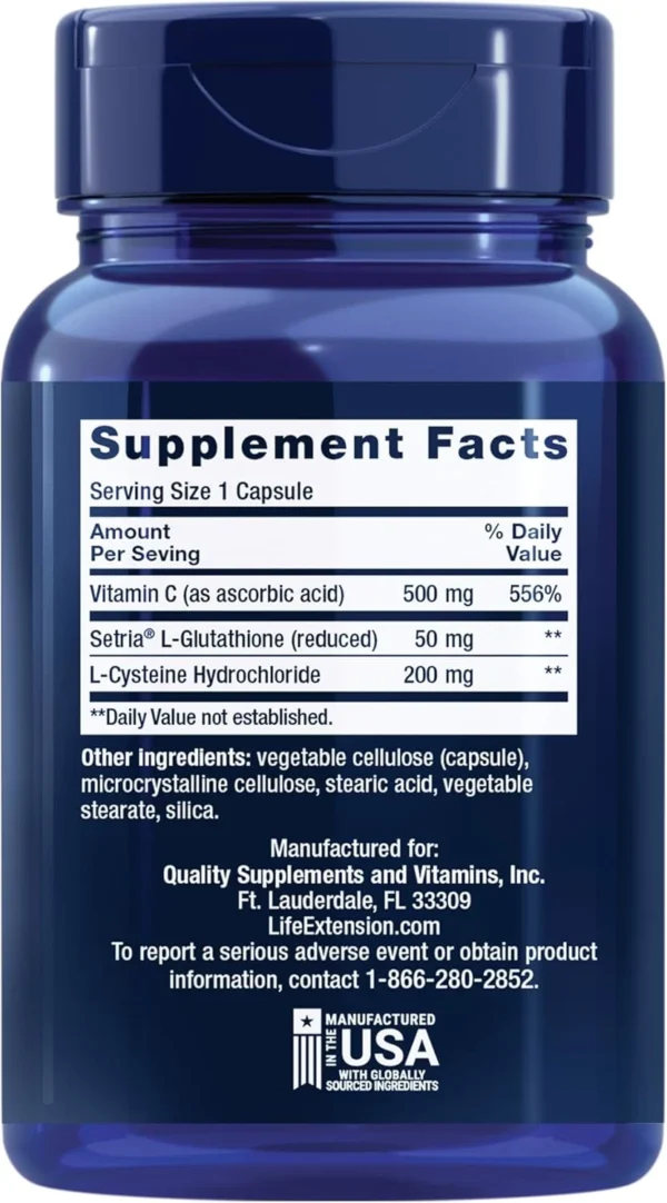 71NrWbbH0LL._AC_SL1500 Life Extension Glutathione Cysteine &C-100 Capsules | لايف اكستنشن كبسولات الكلوتاثيون والسستين وفيتامين سي - 100 كبسولة