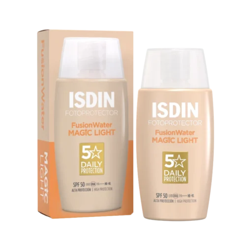 Isdin Fotoprotector Fusion Water Magic Light Tinted SPF50 - 50ml | ازدن واقي شمسي مع لون ماجك لايت - 50 مل