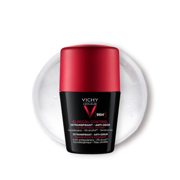 VICHY DEODORANT CLINICAL CONTROL 96H FOR MEN - 50ml | فيجي مزيل تعرق للرجال مناسب للبشرة الحساسة - 50 مل