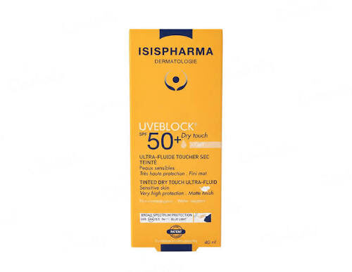 images - 2026-09-18T133210.949 Isispharma UVE Block Tinted Dry Touch Ultra-Fluid Sunscreen SPF 50+ PA++++ (Claire/Light) - 40ml | ايزيس فارما واقي شمس الترا فلود دراي تتش مع لون - 40 مل