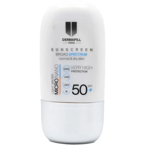Dermapill micro nano sunscreen for normal and dry skin SPF 50 - 50ml | ديرمابل واقي شمس للبشرة العادية والجافة - 50 مل