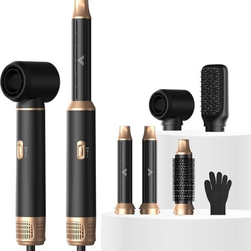 Atopskins 5 in 1 Hair Dryer Brush Set, Hot Air Styler Blowout Brush | اتوبسكنز جهاز تصفيف الشعر 5 في 1