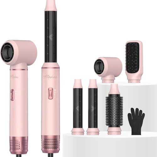 ATOPSKINS 5-in-1 Hair Dryer Brush, Hot Air Styler with Auto-Wrap Curlers | اتوبسكنز جهاز تصفيف الشعر 5 في 1
