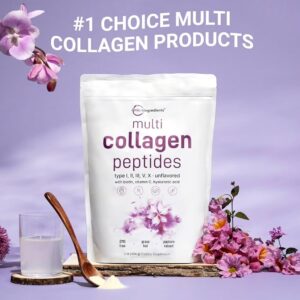 MicroIngredients Multi Collagen Peptides Powder - Hydrolyzed Protein - 454g | مايكرو انجريديانز مسحوق ببتيدات الكولاجين المتعددة – بروتين متحلل – 454 غ