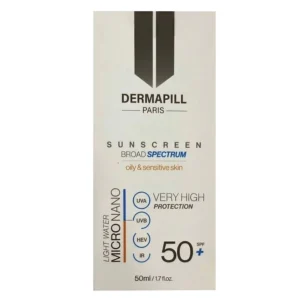Dermapill Sunscreen Micro Nano SPF 50 - 50ml | ديرمابل واقي شمس للبشرة الدهنية الحساسة - 50 مل