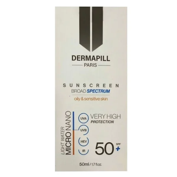 Dermapill Sunscreen Micro Nano SPF 50 - 50ml | ديرمابل واقي شمس للبشرة الدهنية الحساسة - 50 مل